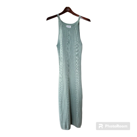 Luca + Grae Womens Midi Ribbed Knit Halter Sweater Dress. Mint. Size S - Picture 1 of 6